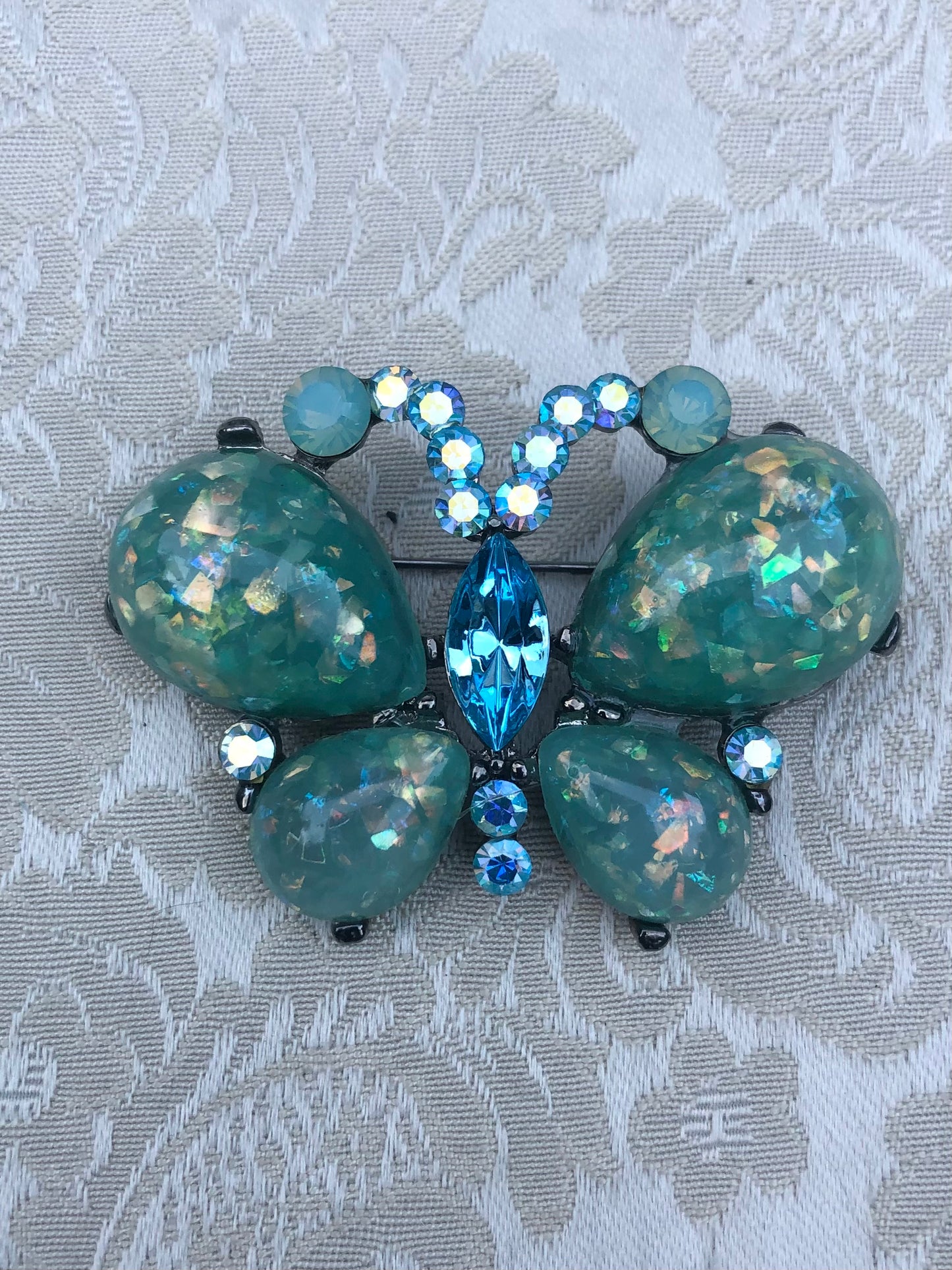 Crystal & Resin Butterfly Brooch
