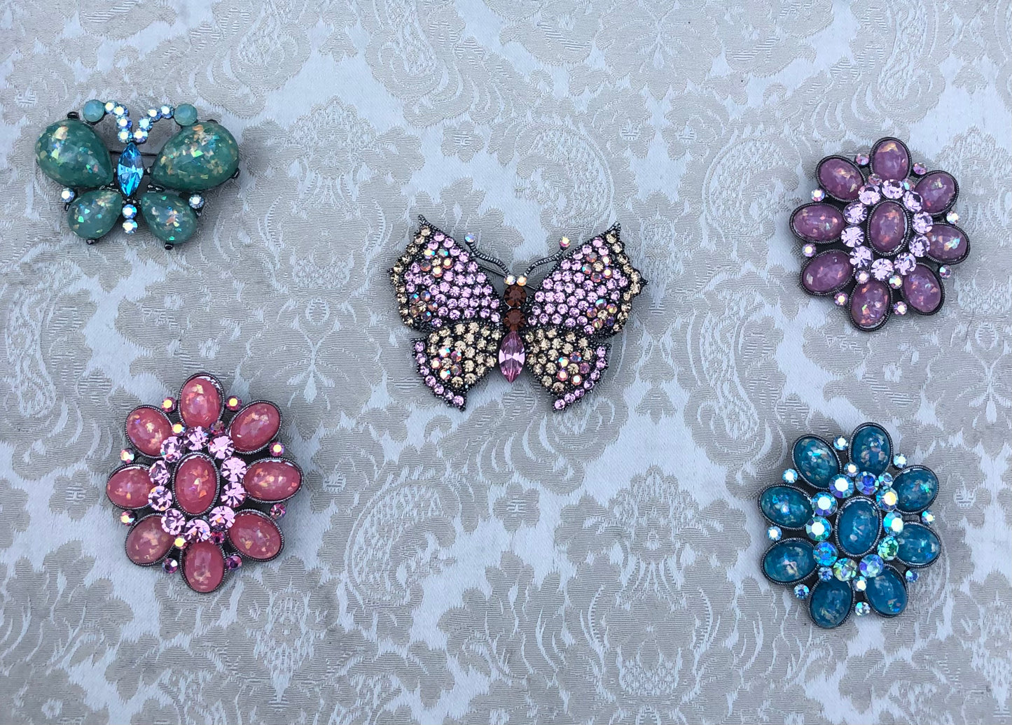 Crystal Butterfly Brooch