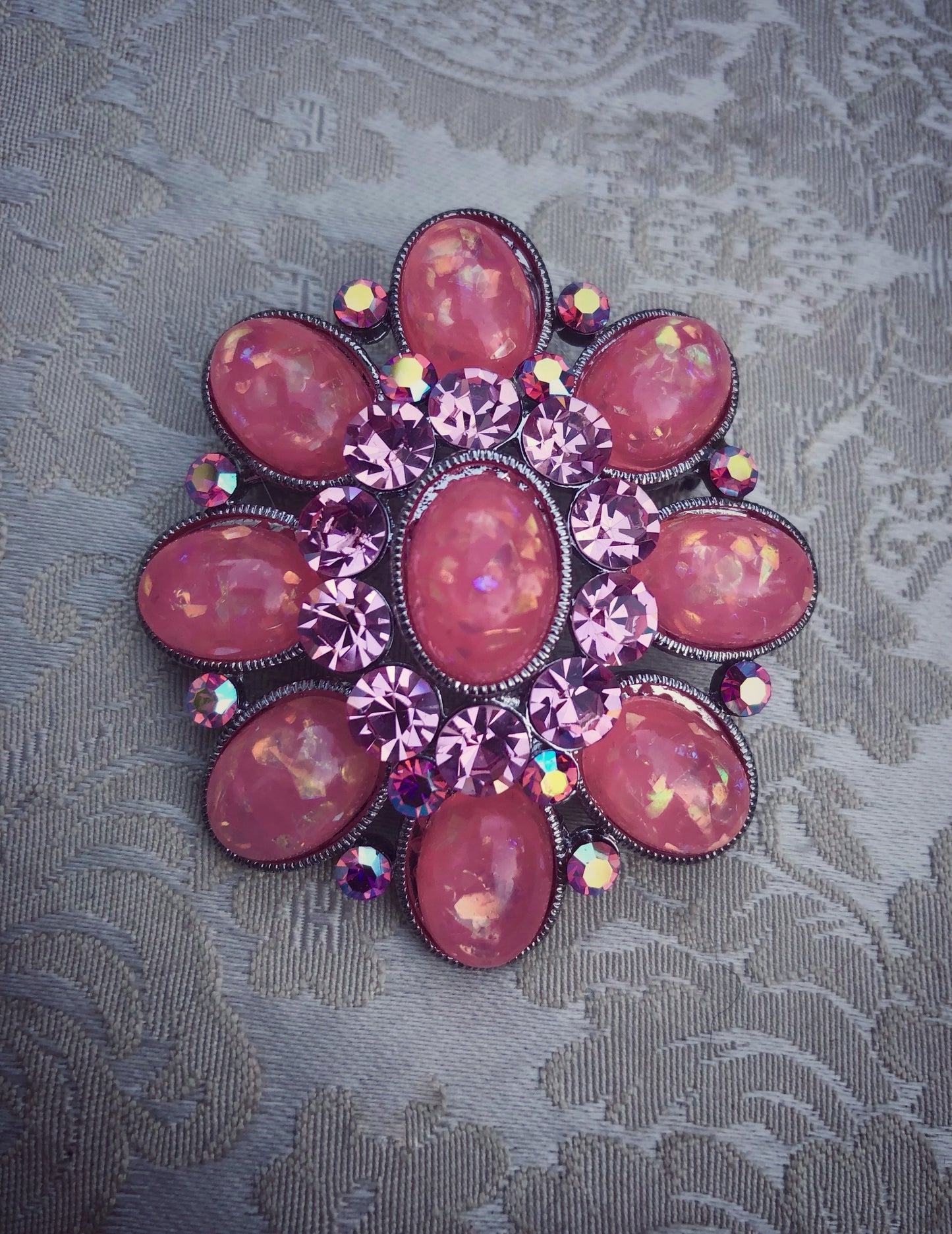 Crystal & Resin Brooch blue