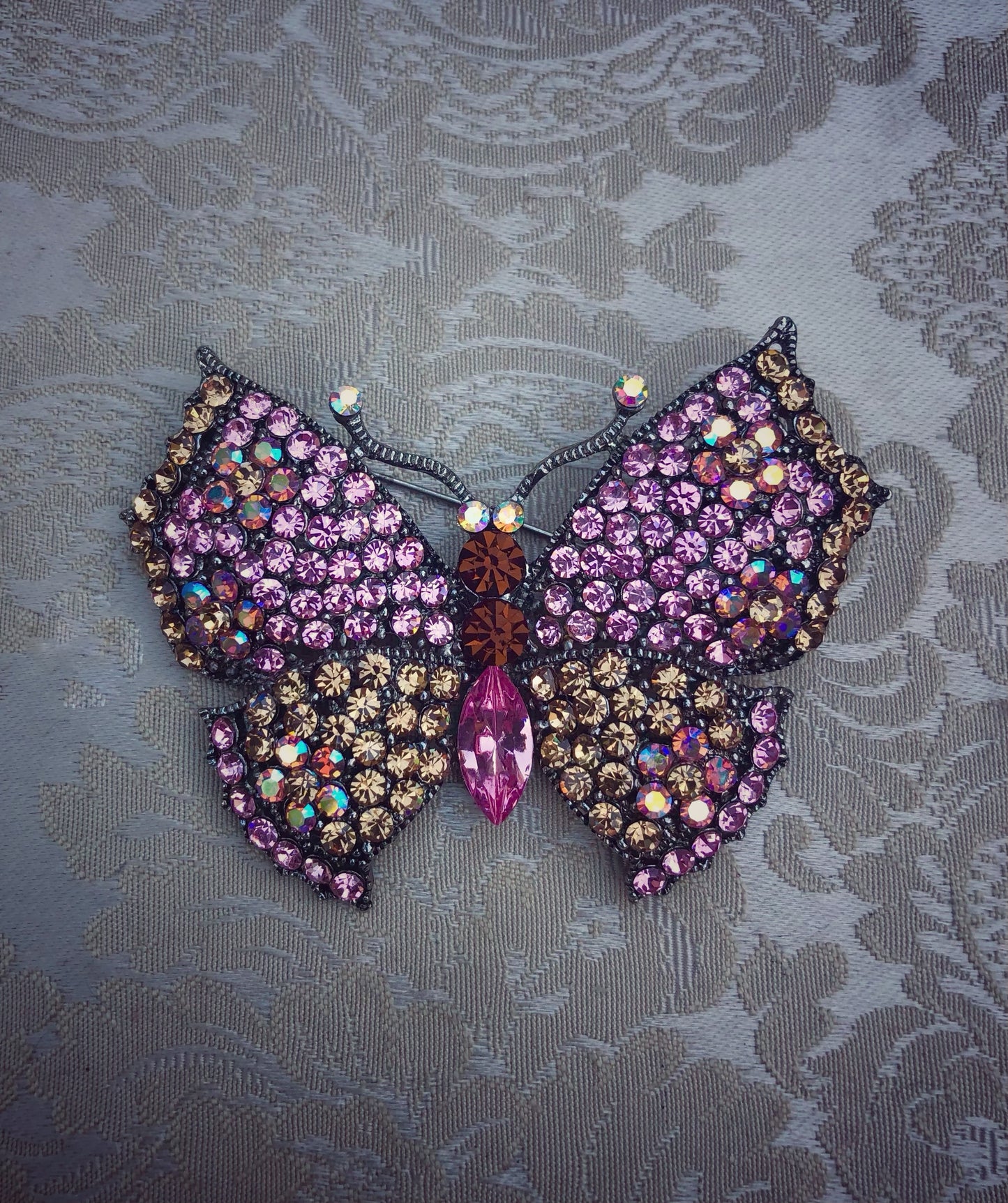 Crystal Butterfly Brooch