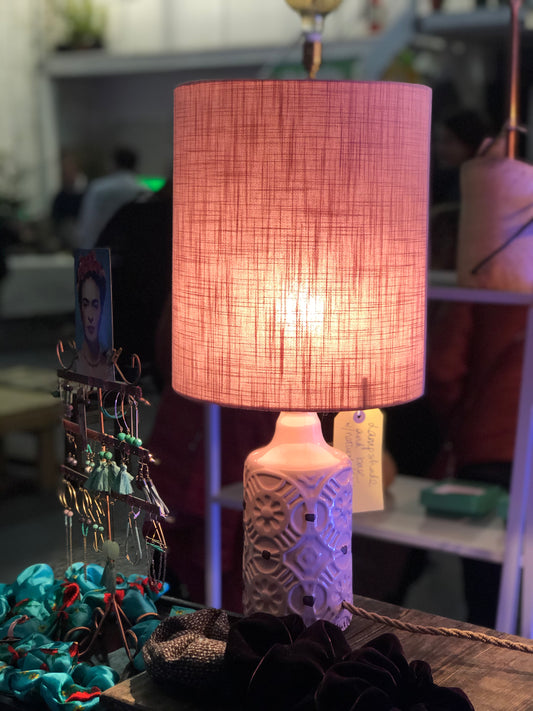 Dusky pink lamp