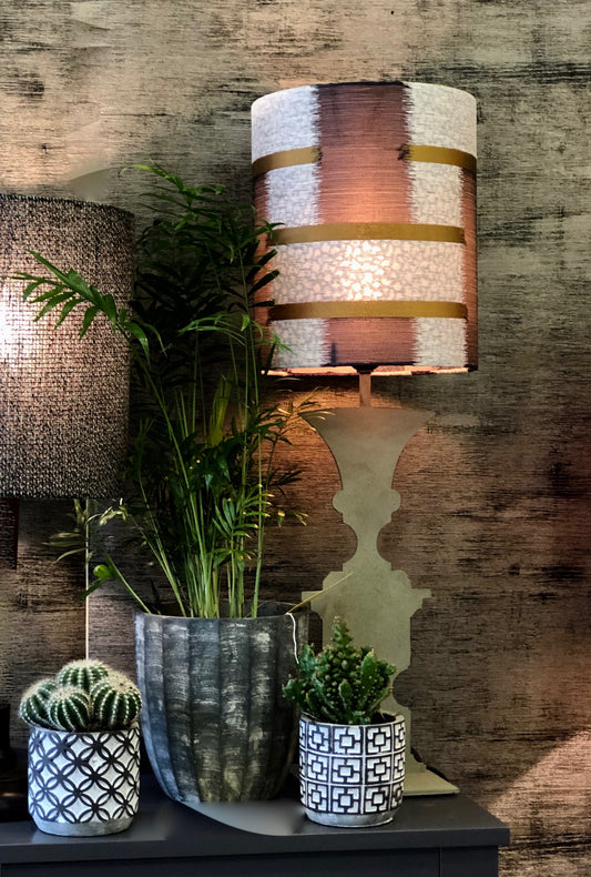 Lamp base and shade.